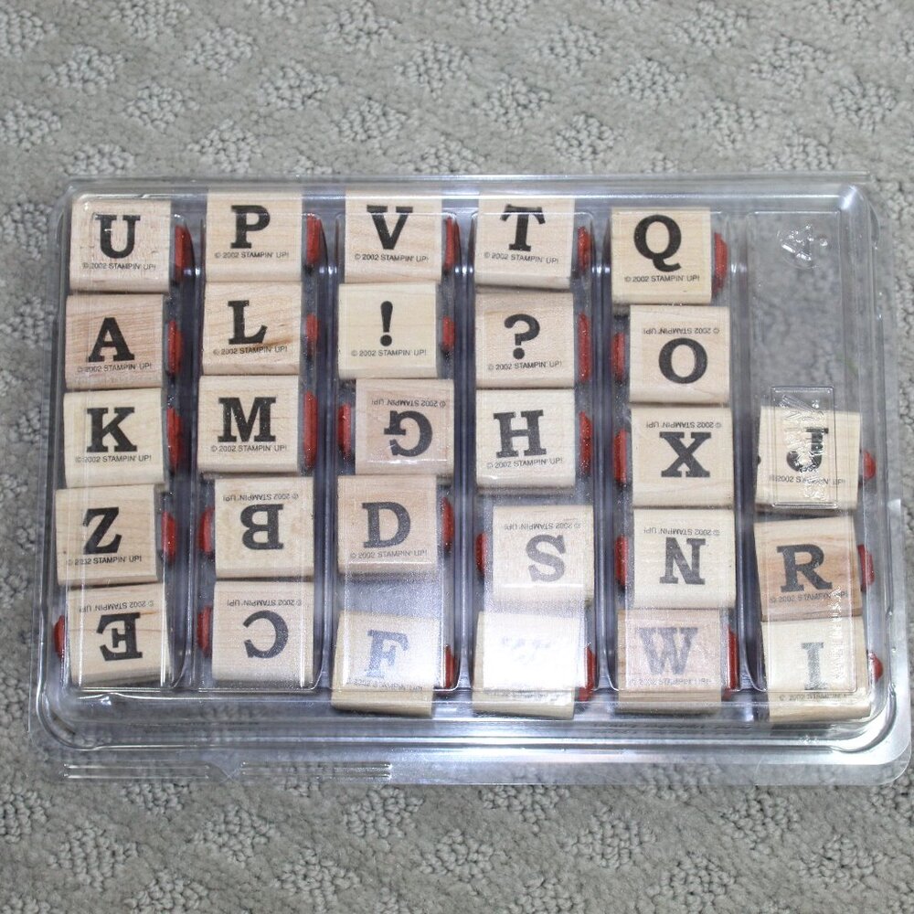 NWOT Stampin' Up Set of 56 All-Around Alphabet Upper & Lower Stamps - Mounted